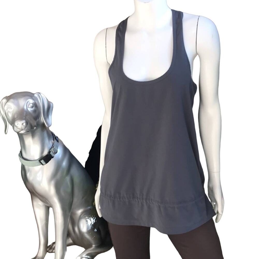 Lole Racerback Tank Gray Drawstring Waist Recycled Polyester Women's Size Small